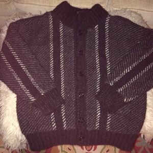 TAPESTRIES IRELAND woven lined wool cardigan jkt